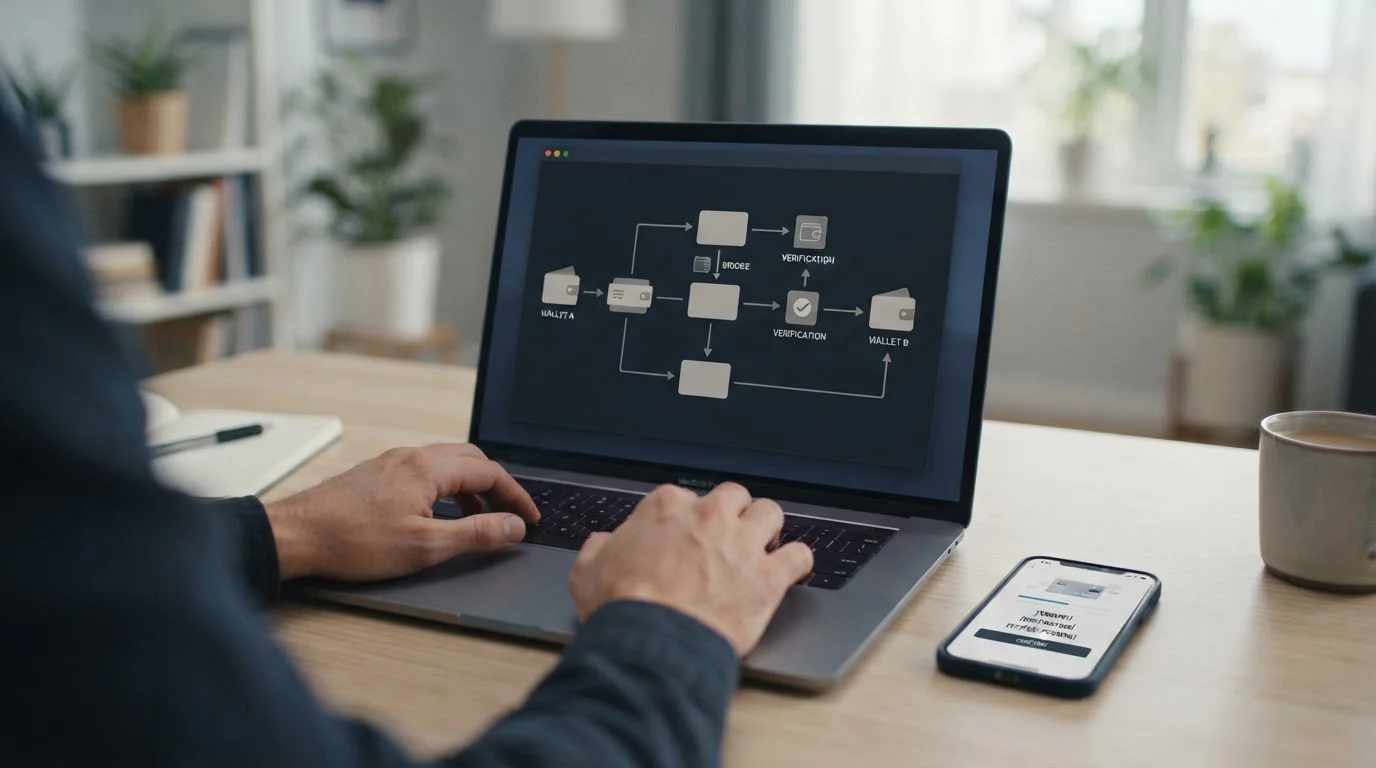 Bitcoin-Transaktion von der Wallet zum Wettkonto visualisiert