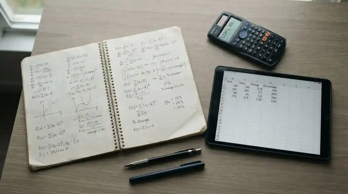 Notizbuch mit mathematischen Berechnungen zu Bonuswerten und Rollover-Anforderungen