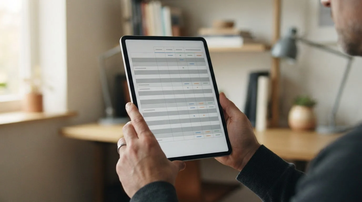 Vergleichsübersicht verschiedener Wettanbieter-Optionen auf einem Tablet