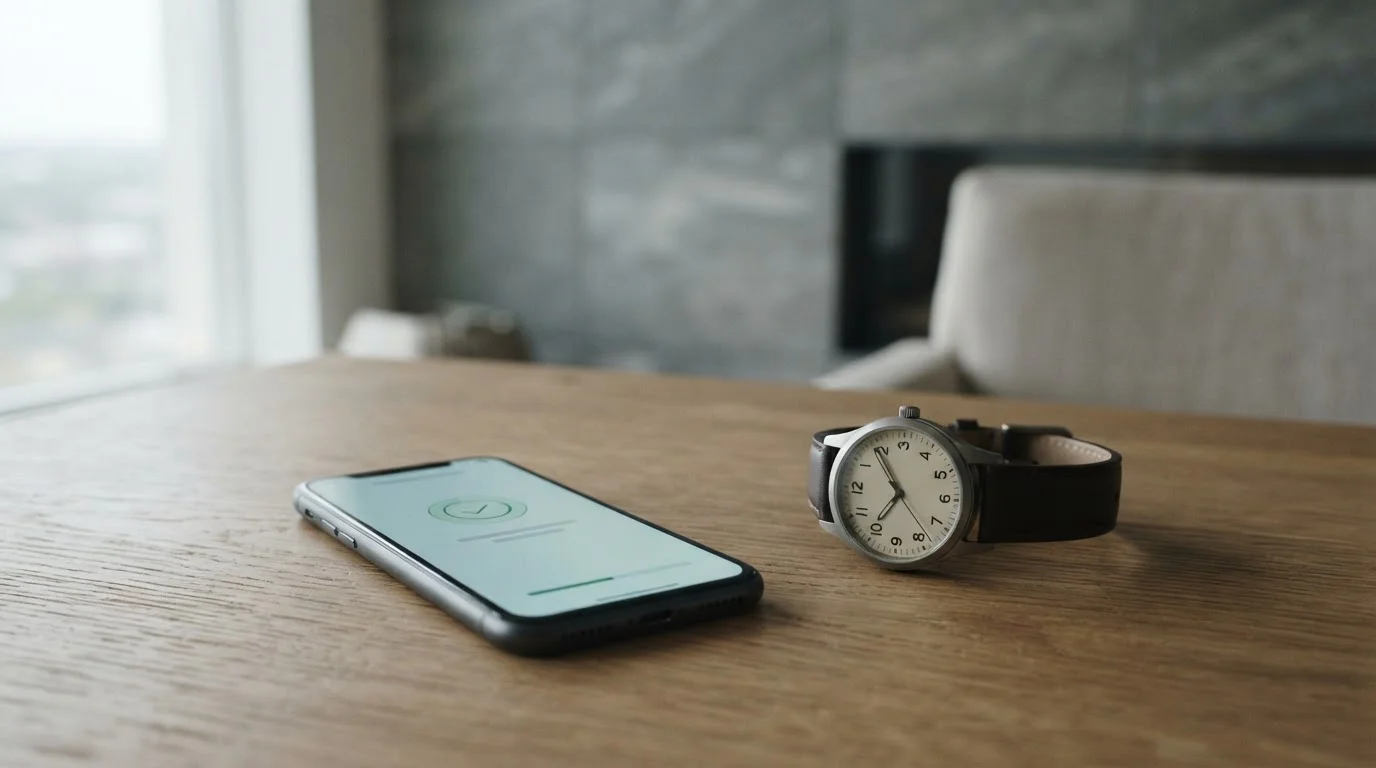 Smartphone und Uhr symbolisieren Wartezeiten bei Auszahlungen