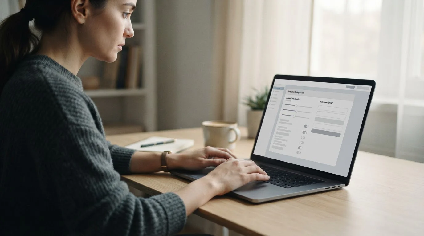 Person setzt bewusst ein Einzahlungslimit im Online-Banking für verantwortungsvolles Wetten