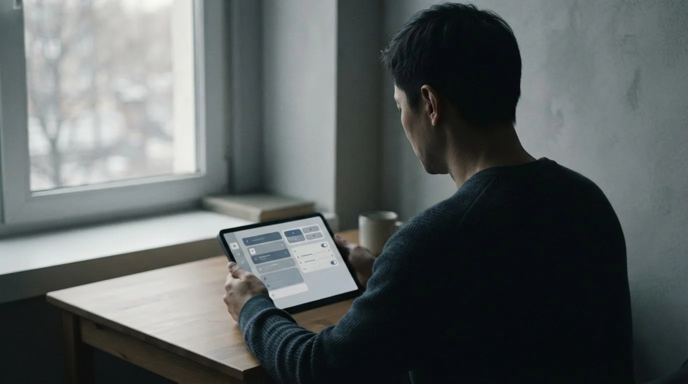 Person setzt Limits in einer Wett-App auf einem Tablet
